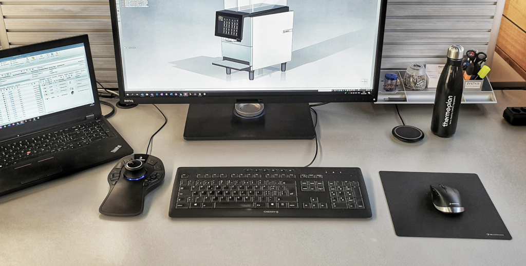 Thermoplan Arbeitsplatz mit 3Dconnexion SpaceMouse Pro und CadMouse Wireless