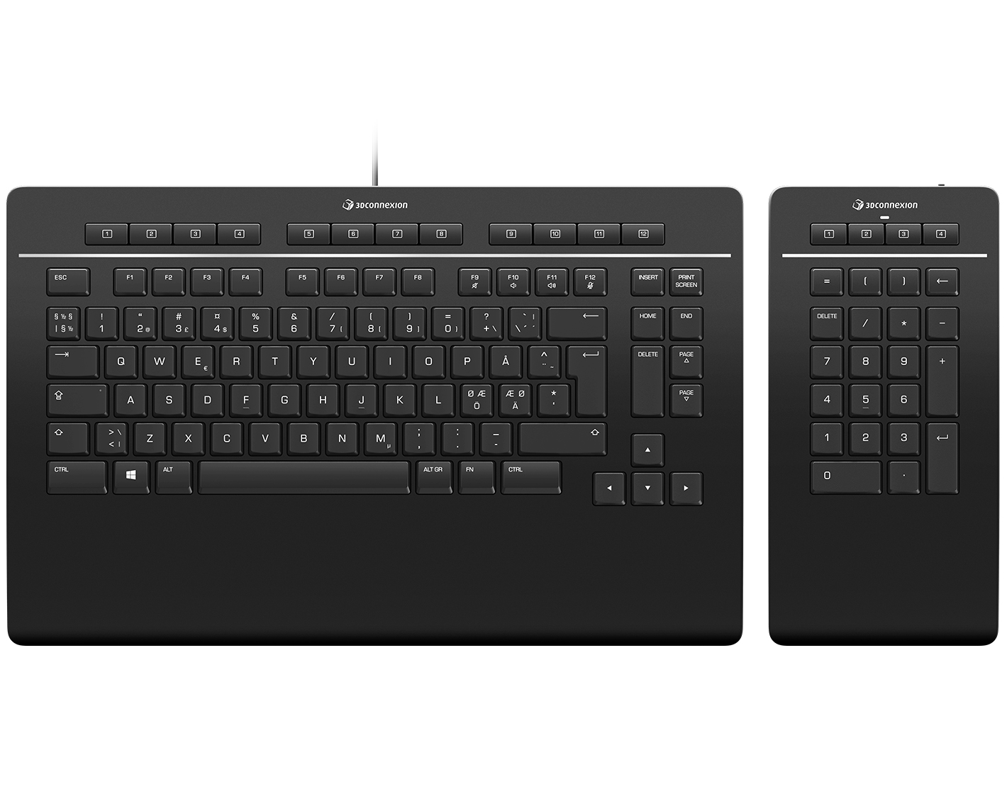 3Dconnexion Keyboard Pro with Numpad, Nordic (QWERTY)
