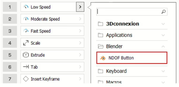 Blender buttons configuration - Windows - 3Dconnexion SI
